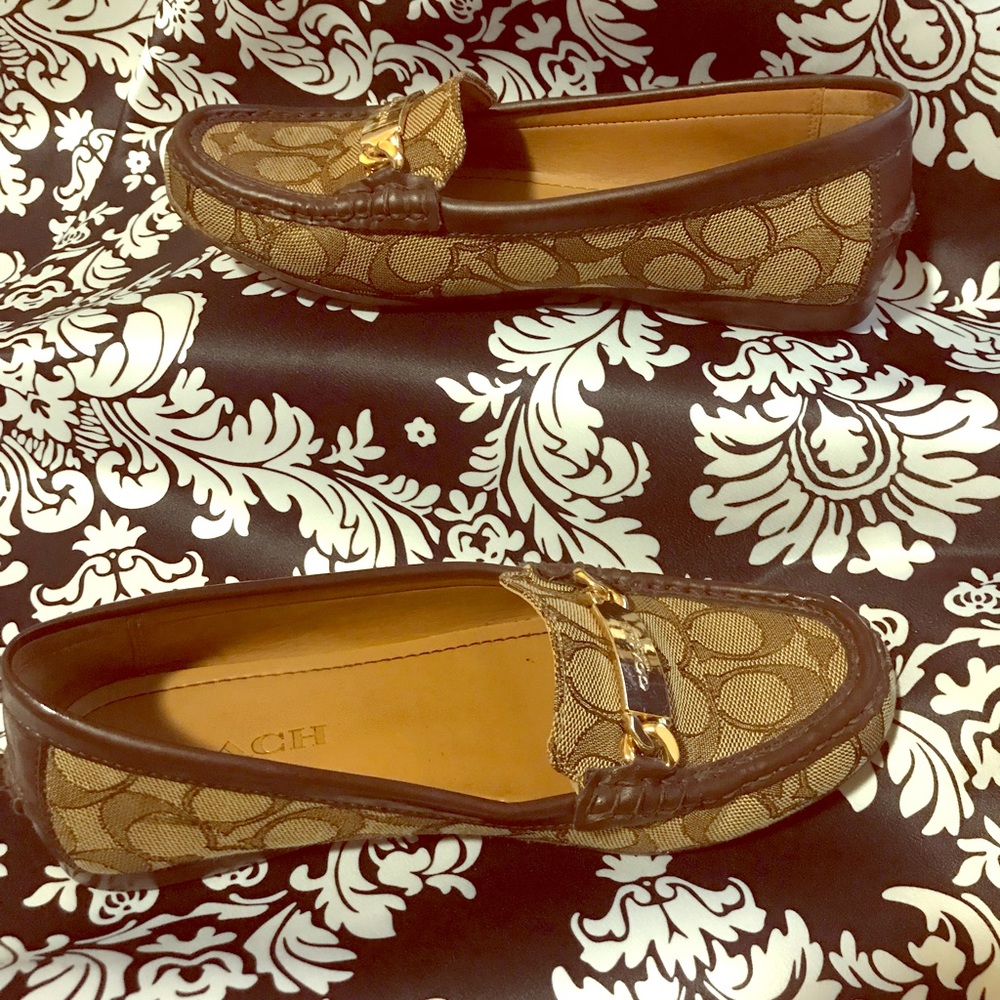 Brown coach women’s loafers